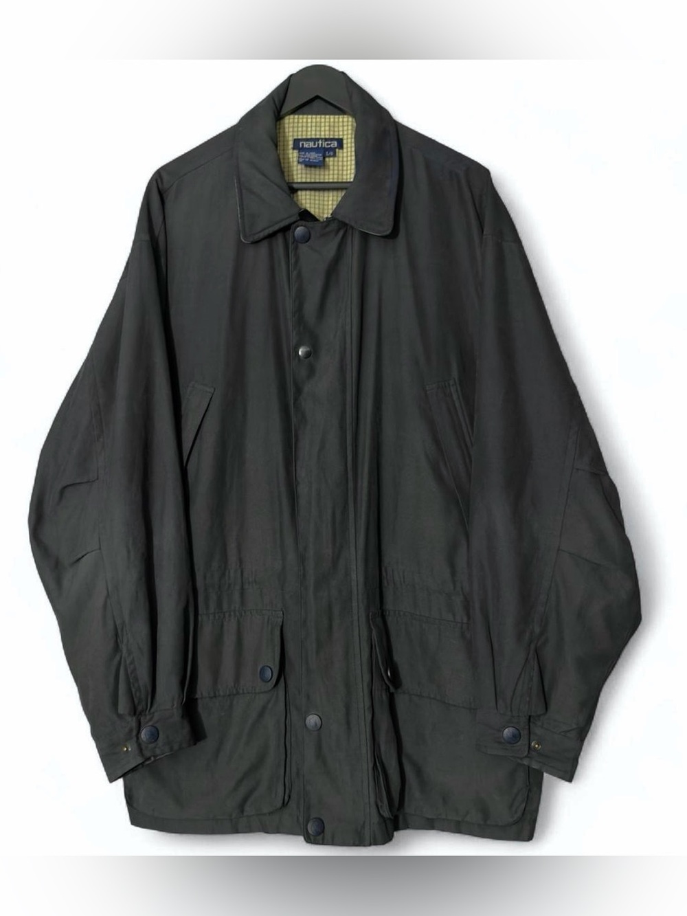 Nautica vintage sueded feel black causal 90s car coat size L